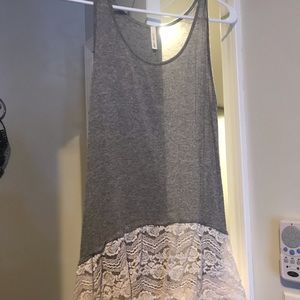 Grey tank with lace detail